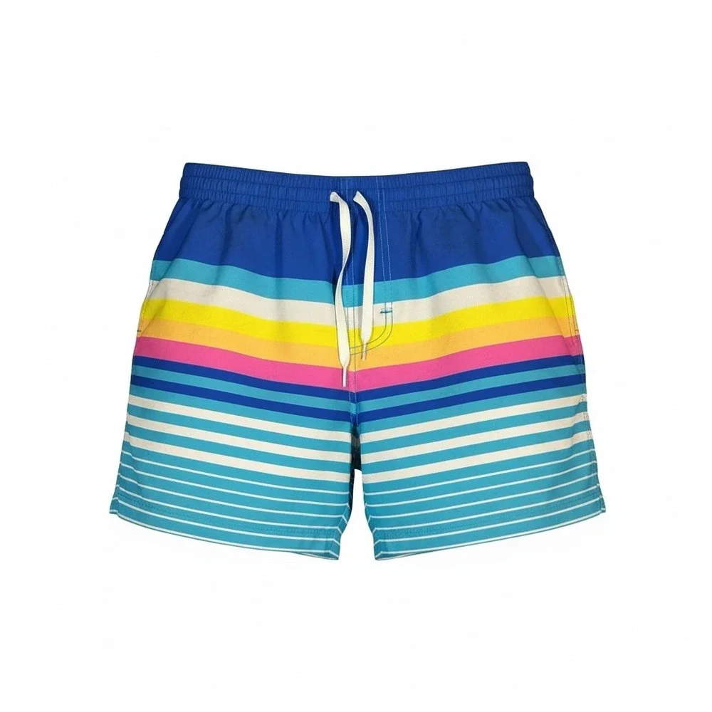 Chubbies Swim‎ Trunks Boy's XL The Newports Rainbow Striped 5.5 Inch Inseam